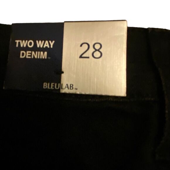 NWT SKINNY REVERSIBLE STRETCH BLACK | BLACK DISTRESSED BLEULAB MADE USA SIZE 28 - Picture 11 of 14